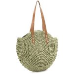 Голяма чанта от рафия Boho - червена