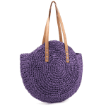 Голяма чанта от рафия Boho - тюркоаз