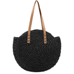 Голяма чанта от рафия Boho - тюркоаз