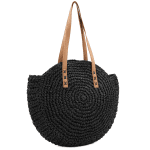 Голяма чанта от рафия Boho - тюркоаз