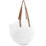 Голяма чанта от рафия Boho - тюркоаз