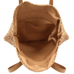 Голяма чанта от рафия Boho - тюркоаз