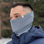 Шал тип тръба от 100% фино мерино - син