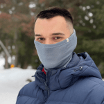 Шал тип тръба от 100% фино мерино - син