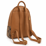 Дамска раница със змийски принт - черна