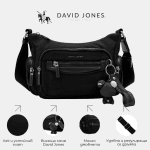 David Jones - Чанта за през рамо от плат с висящо меченце - тъмно синя 