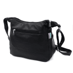 Чанта за през рамо с 2 отделения и много джобчета - черна