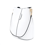 Дамска чанта от естествена кожа с 2 дръжки - бяла