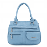 Дамска чанта с 3 отделения и много джобове  - светло синя