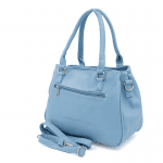 Дамска чанта с 3 отделения и много джобове  - светло синя