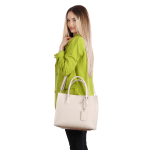 Елегантна чанта от естествена кожа Bianca - сива 