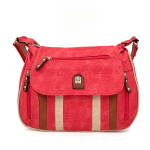 Чанта за през рамо с 2 отделения и капак - червена