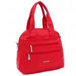 Дамска чанта с 2 отделения и много джобове  - червена