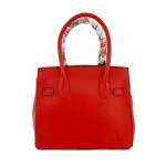 Луксозна чанта от естествена кожа - червена
