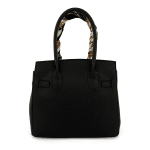 Луксозна чанта от естествена кожа - черна