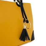 Дамска  чанта от естествена кожа Alika - цветен принт 