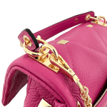 Луксозна дамска чанта от естествена кожа Valenita - керемидено кафява