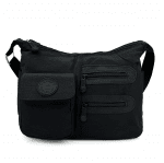 Чанта за през рамо от плат с 2 големи отделения - тъмна фуксия