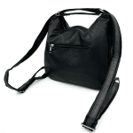 2 в 1 - Дамска чанта и раница с много джобове - светло кафяво/черно
