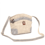 Чанта за през рамо с много джобчета - светло кафява