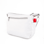 Чанта за през рамо с 2 отделения и много джобове - бяла