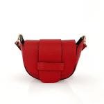 Чанта за през рамо от естествена кожа Leandra - тъмно червена