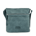 Дамска чанта за през рамо с много джобчета - зелена