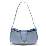 Чанта за през рамо от естествена кожа Amadea - светло синя