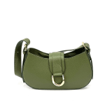 Чанта за през рамо от естествена кожа Amadea - маслено зелена 