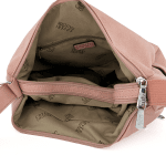 Чанта за през рамо с 2 отделения и много джобчета - бежова 