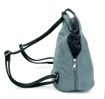 2 в 1 - Дамска чанта и раница - тъмно синьо/ сиво 