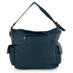 Дамска чанта тип торба с много джобчета - тъмно синя 