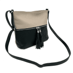 Чанта за през рамо от естествена кожа  - кафяво/тъмно кафяво