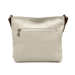 Чанта за през рамо от естествена кожа  - бежово/керемидено кафяво