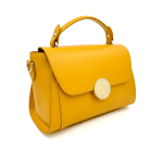 Луксозна чанта от естествена кожа Belissima - жълта