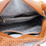 Дамска чанта тип торба с опушен ефект - сива