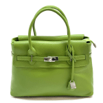 Луксозна чанта от естествена кожа Flora - зелена