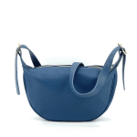Дамска чанта от естествена кожа Antoanella - тъмно синя   