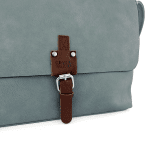 Дамска чанта за през рамо с детайли - светло синя 