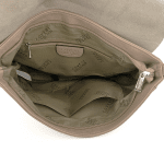 Дамска чанта за през рамо с детайли - сребриста 