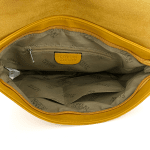 Дамска чанта за през рамо с детайли - горчица