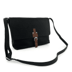 Дамска чанта за през рамо с детайли - черна 