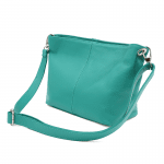 Дамска чантa за през рамо от естествена кожа - синя