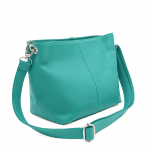 Дамска чантa за през рамо от естествена кожа - синя
