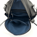 2 в 1 - Раница и чанта със змийски принт - светло синя 