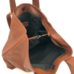 Голяма чанта от естествена кожа с 2 вида дръжки - фуксия