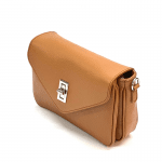 Чанта за през рамо от естествена кожа Norina - керемидено кафява
