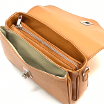 Чанта за през рамо от естествена кожа Norina - бежова