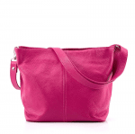 Дамска чантa за през рамо от естествена кожа - червена