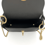 Дамска чантичка с 2 дръжки от естествена кожа Alena  - черна